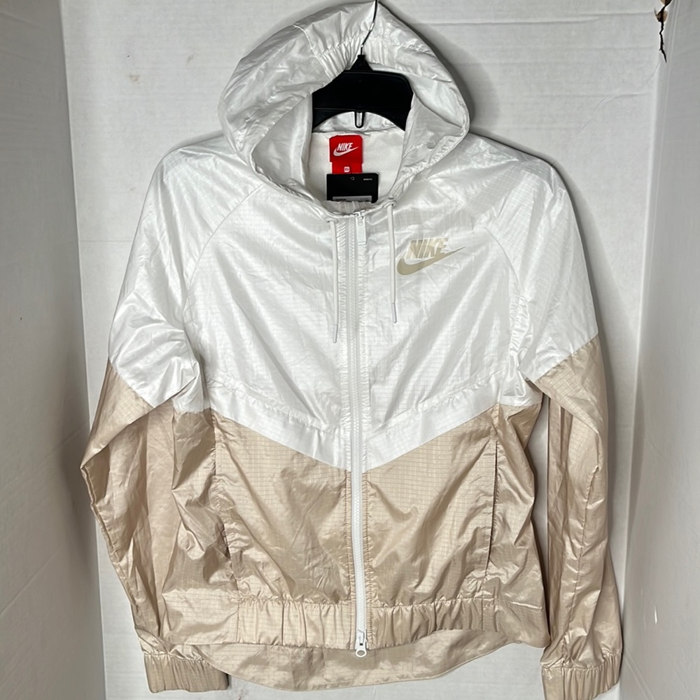 Nike Oatmeal & White Windrunner Jacket XS Womens